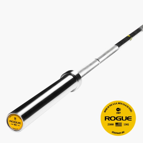 Rogue 25MM IWF Olympic Weightlifting Bar Bright Zinc Rogue Fitness